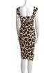 Blumarine Animal Print Midi Length Dress