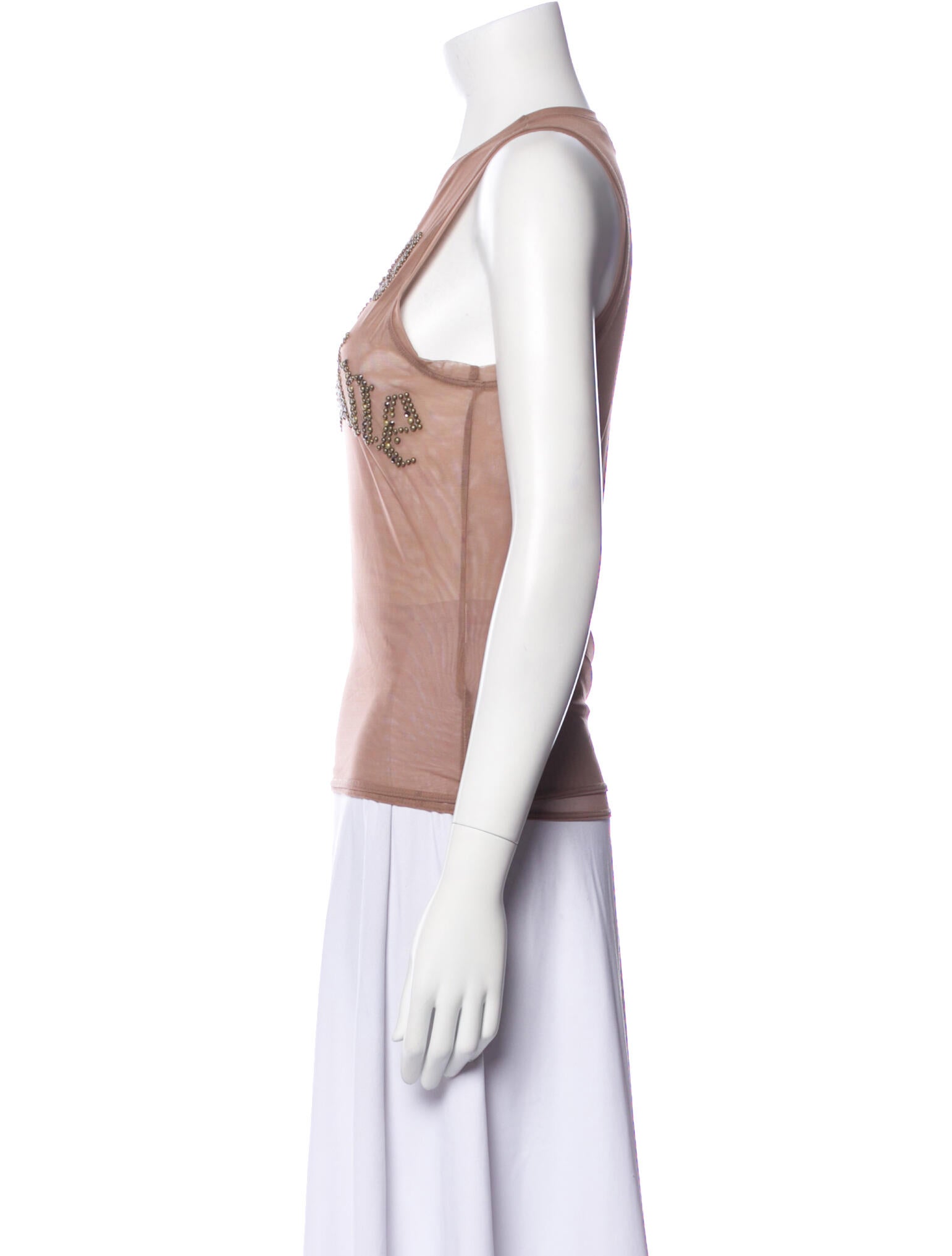 Blumarine Mesh Graphic Print Top