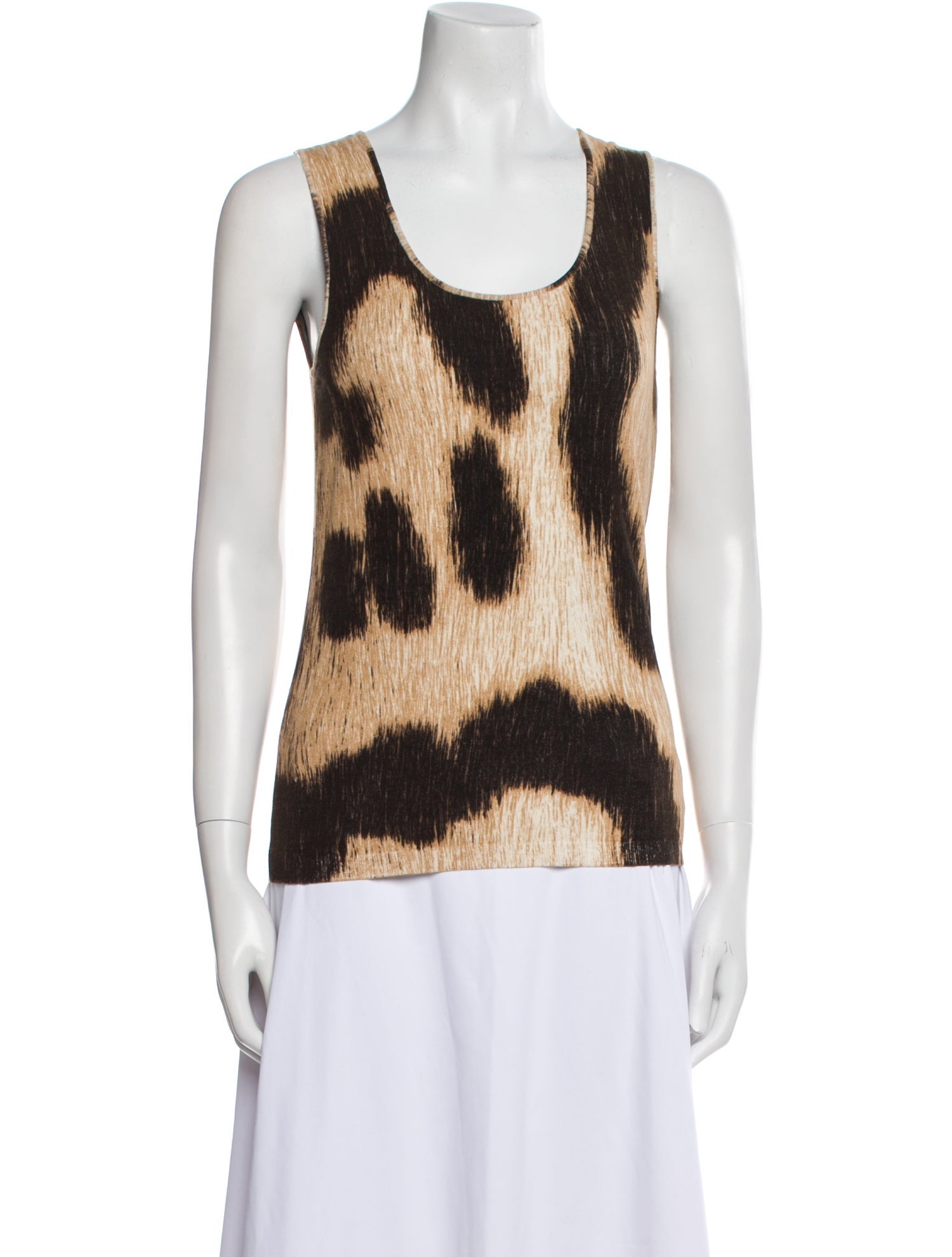 Blumarine Tie-Dye Print Scoop Neck Top