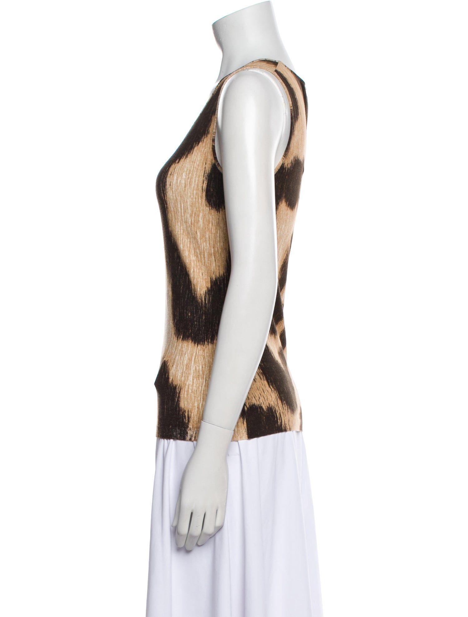 Blumarine Tie-Dye Print Scoop Neck Top