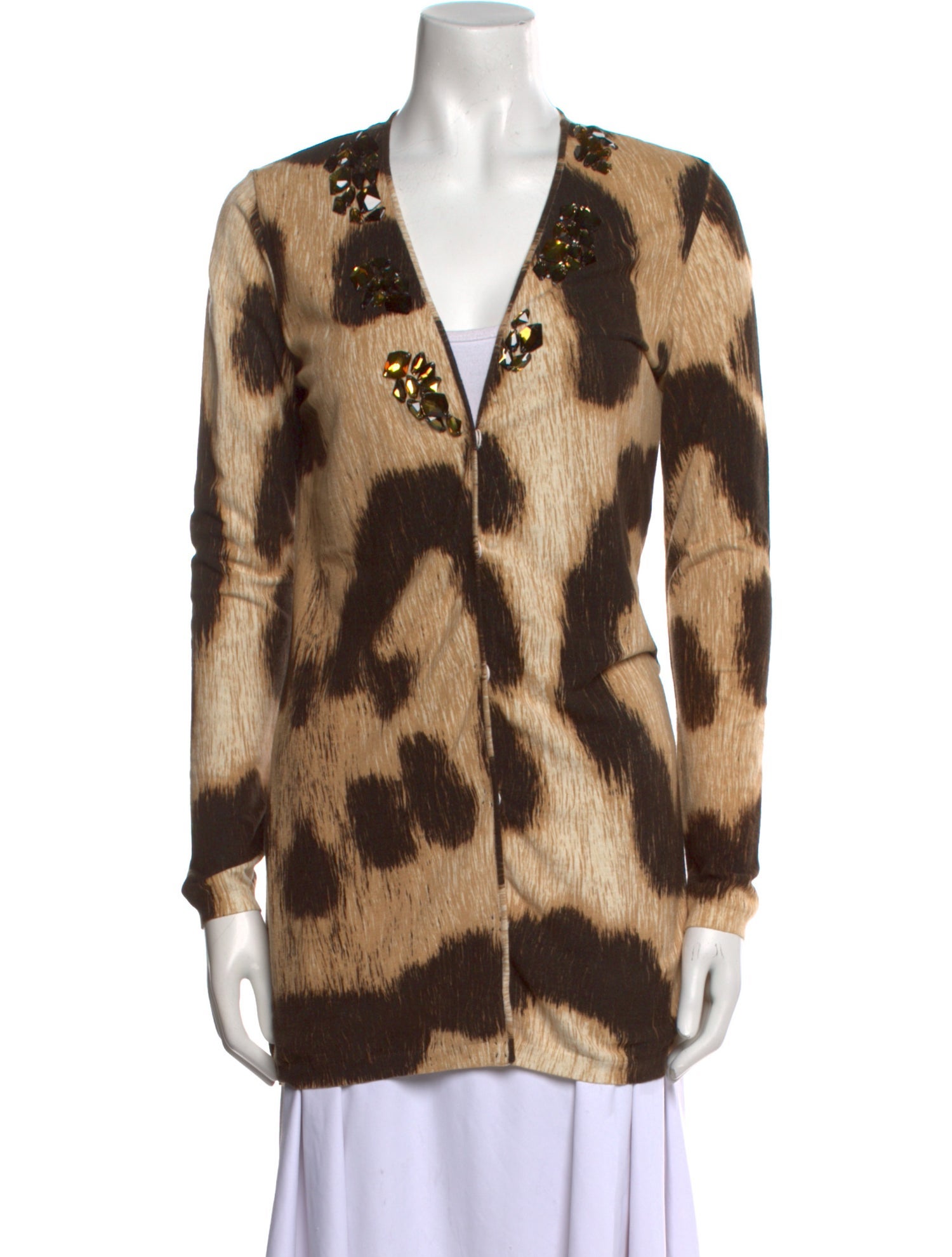 Blumarine Animal Print V-Neck Tunic