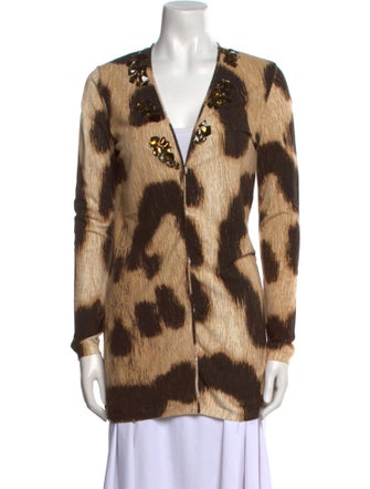 Blumarine Animal Print V-Neck Tunic