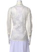 Blumarine Lace Pattern Three-Quarter Sleeve Button-Up Top