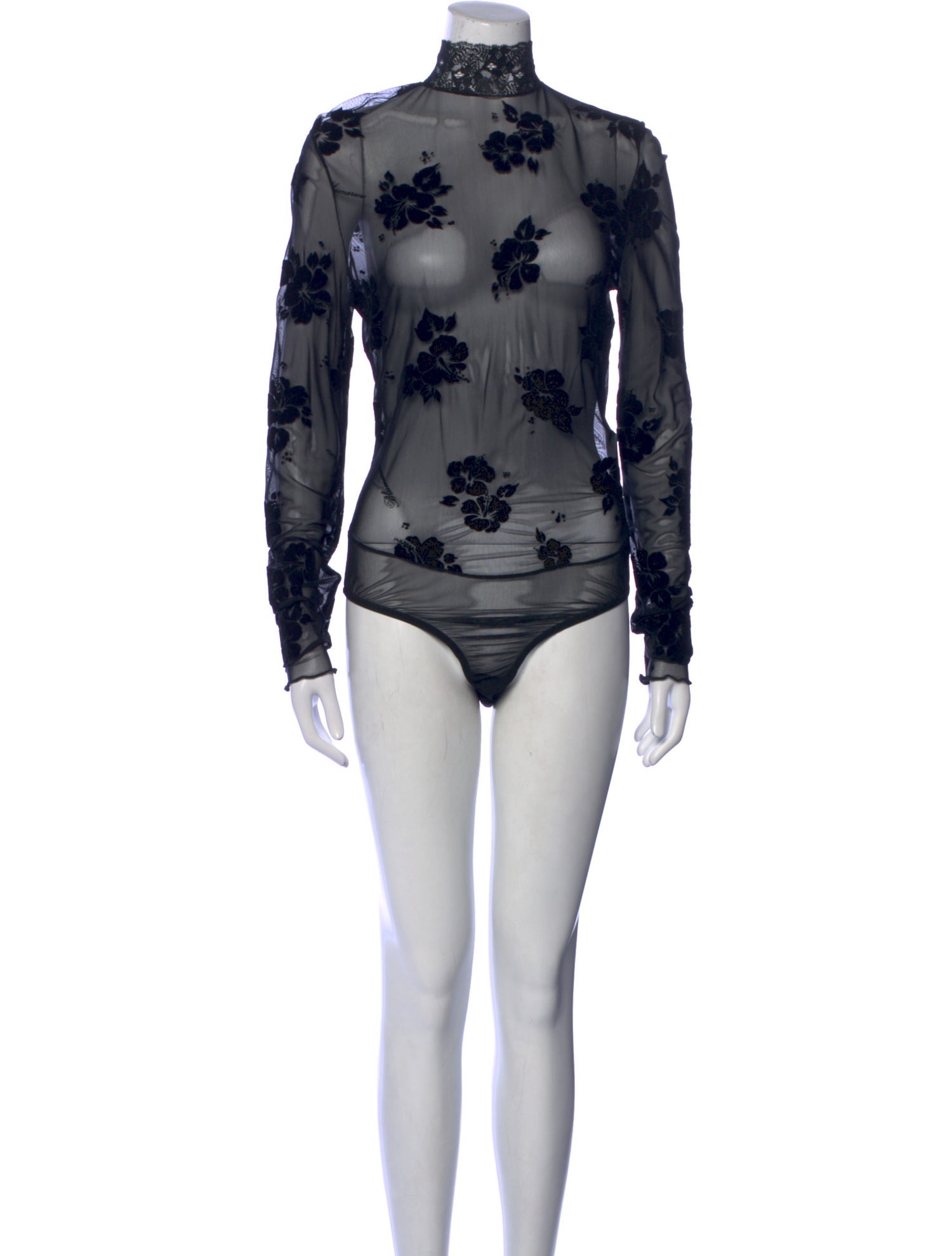 Blumarine Floral Print Mock Neck Bodysuit w/ Tags
