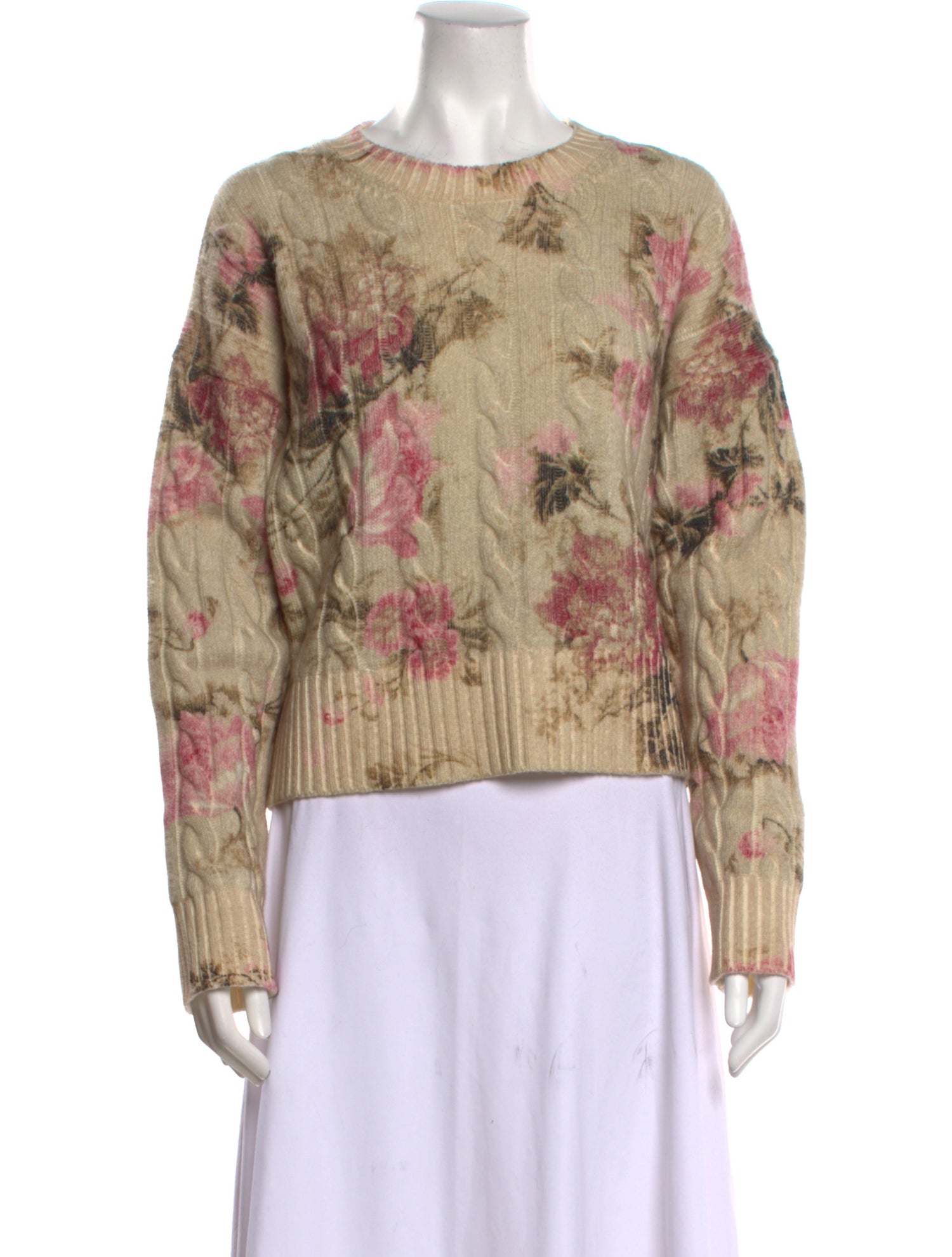 Blumarine Wool Floral Print Sweater