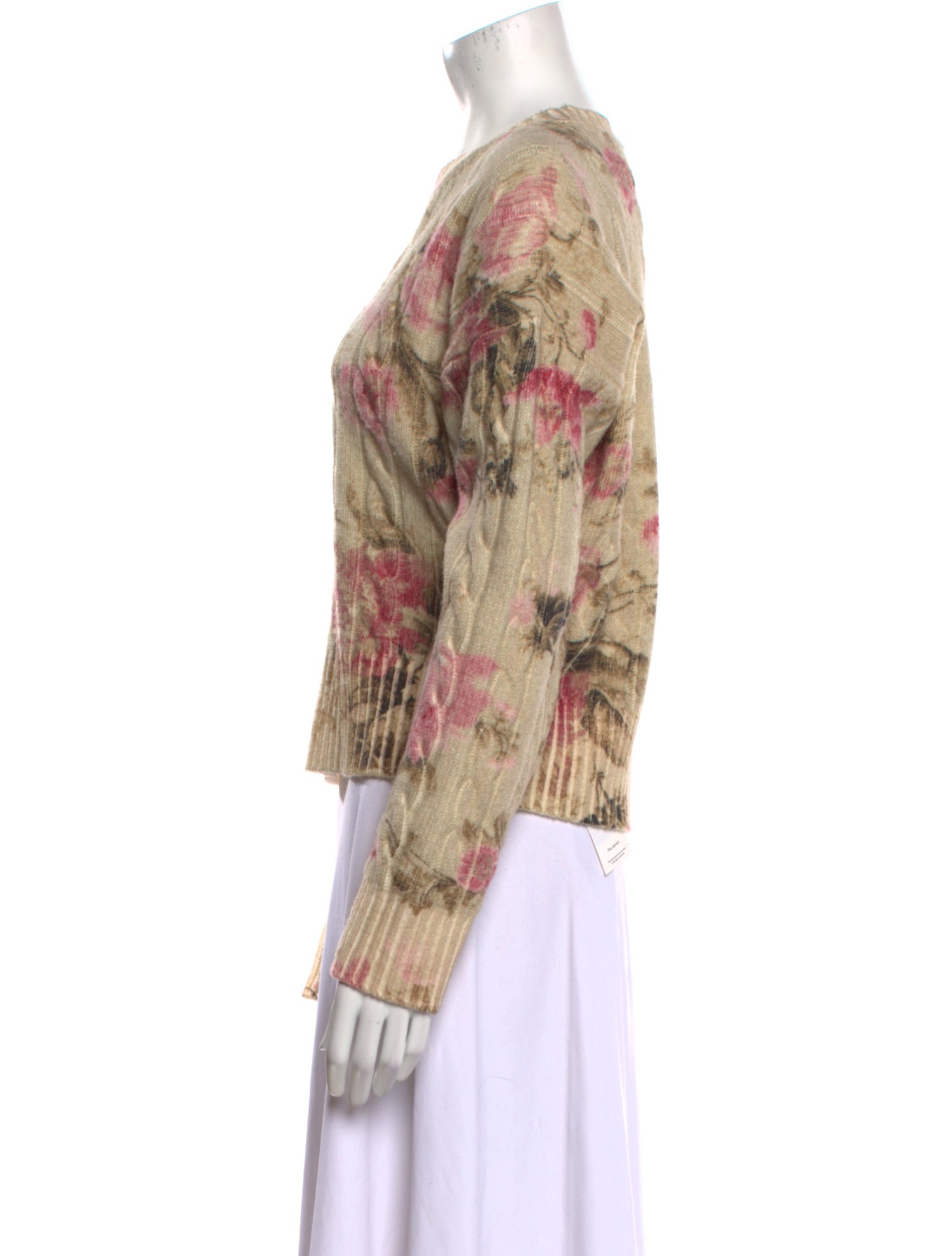 Blumarine Wool Floral Print Sweater