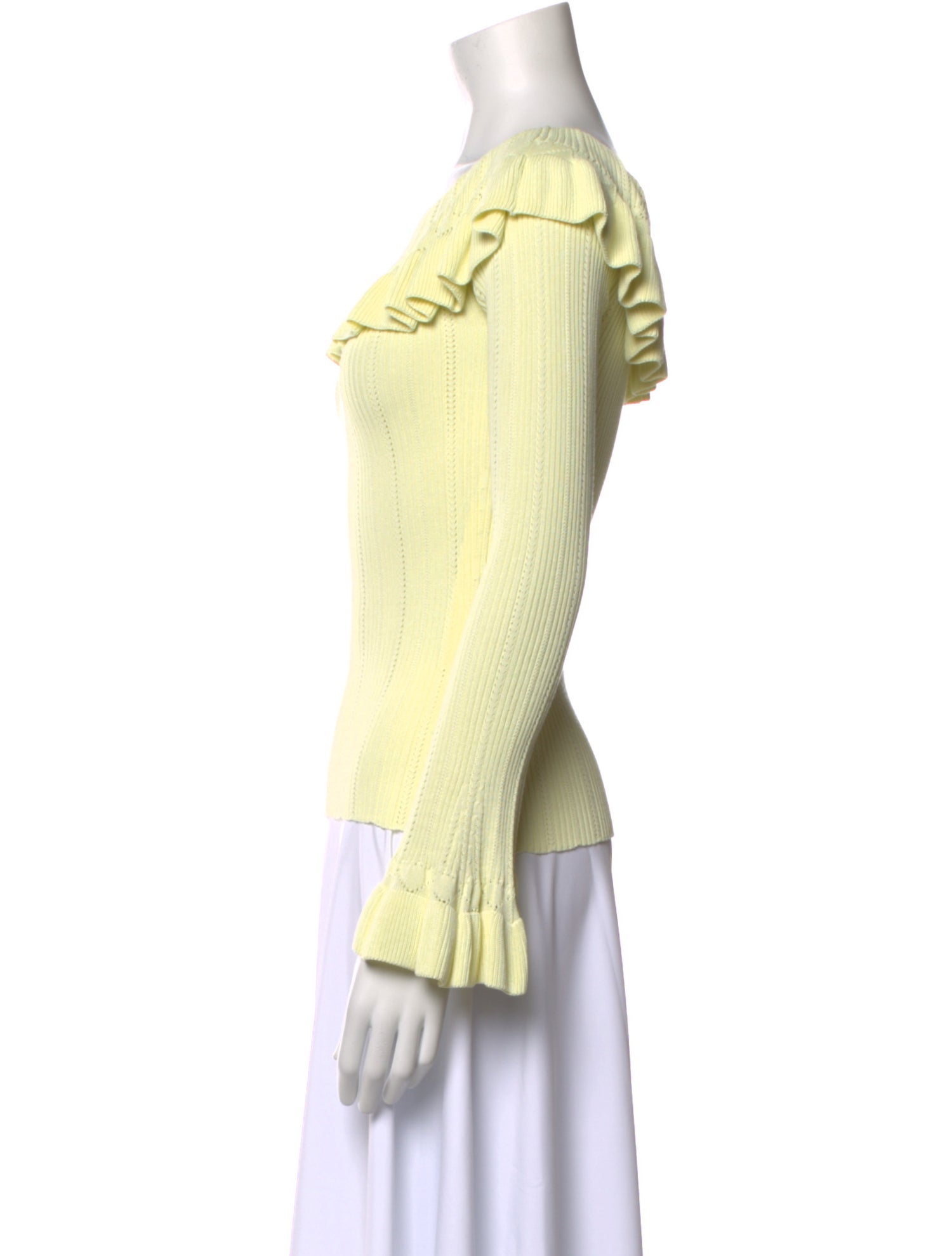 Blumarine Off-The-Shoulder Long Sleeve Blouse