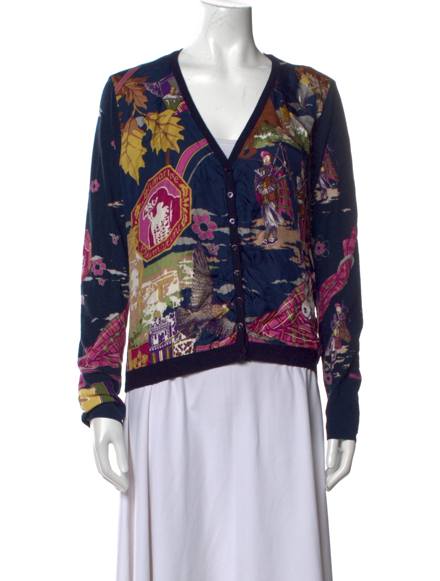 Blumarine Silk Printed Sweater
