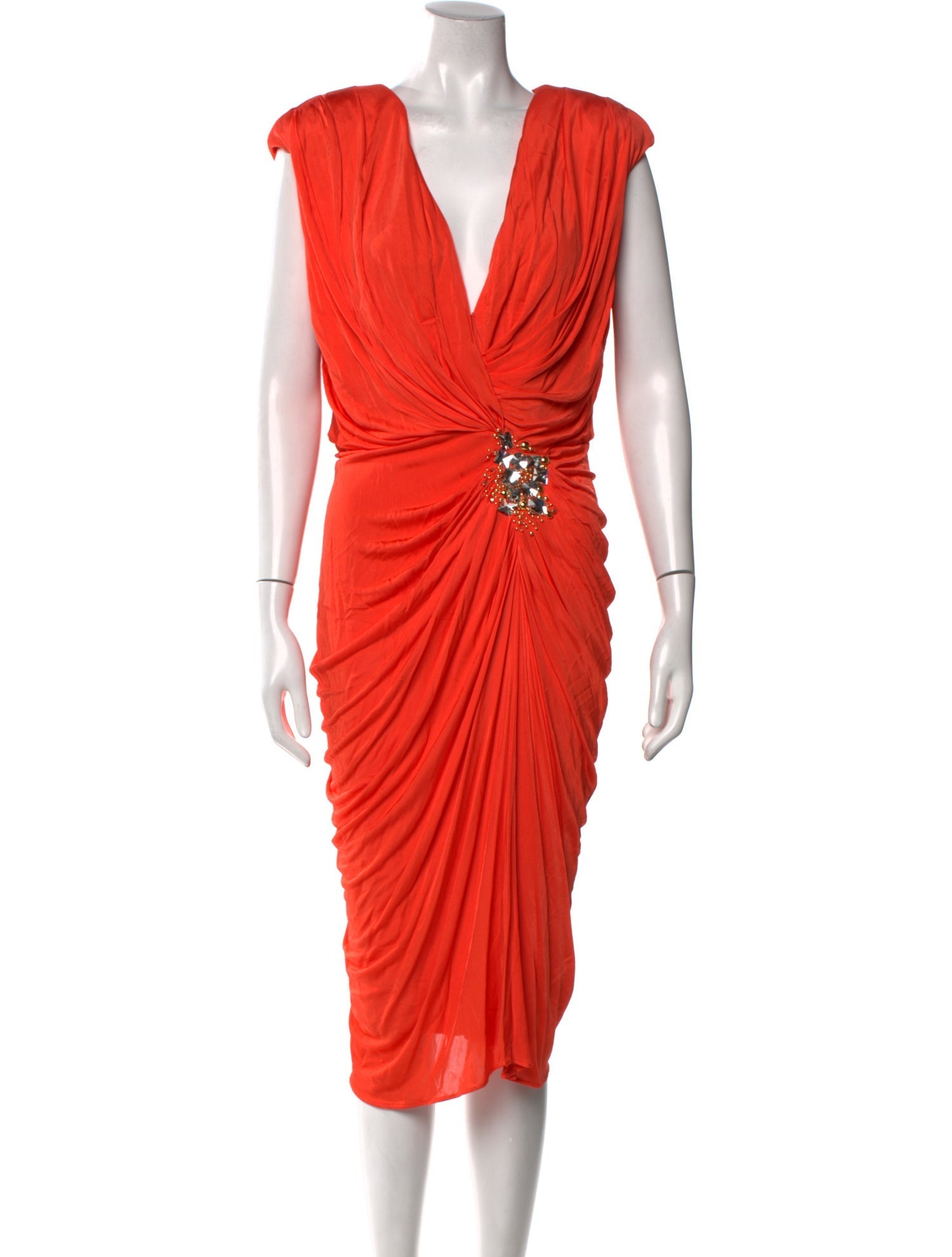 Blumarine V-Neck Knee-Length Dress