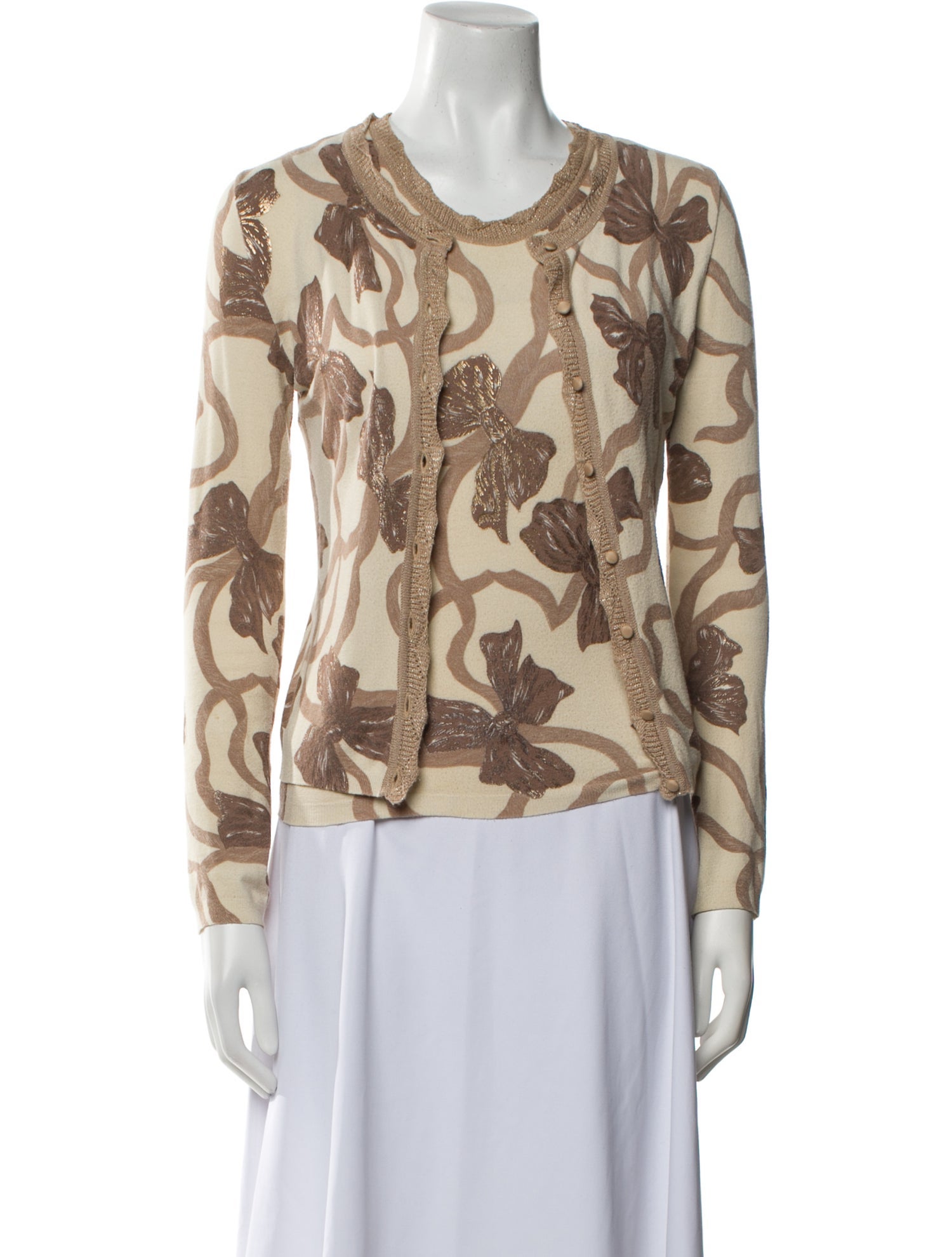 Blumarine Printed Crochet Trim Set