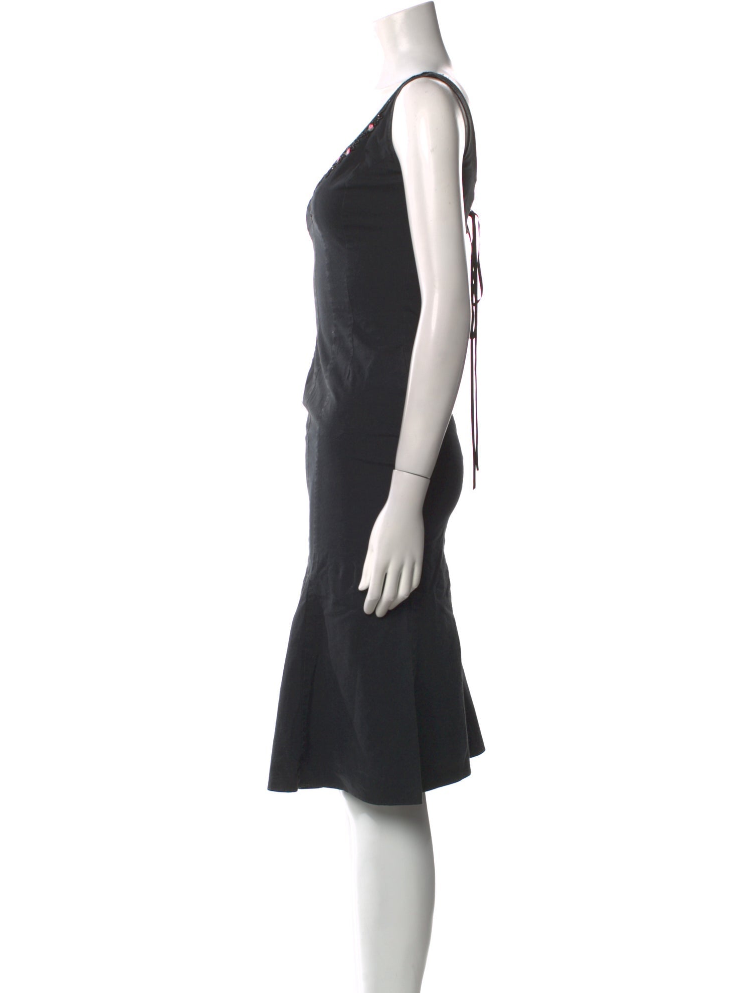 Blumarine V-Neck Knee-Length Dress