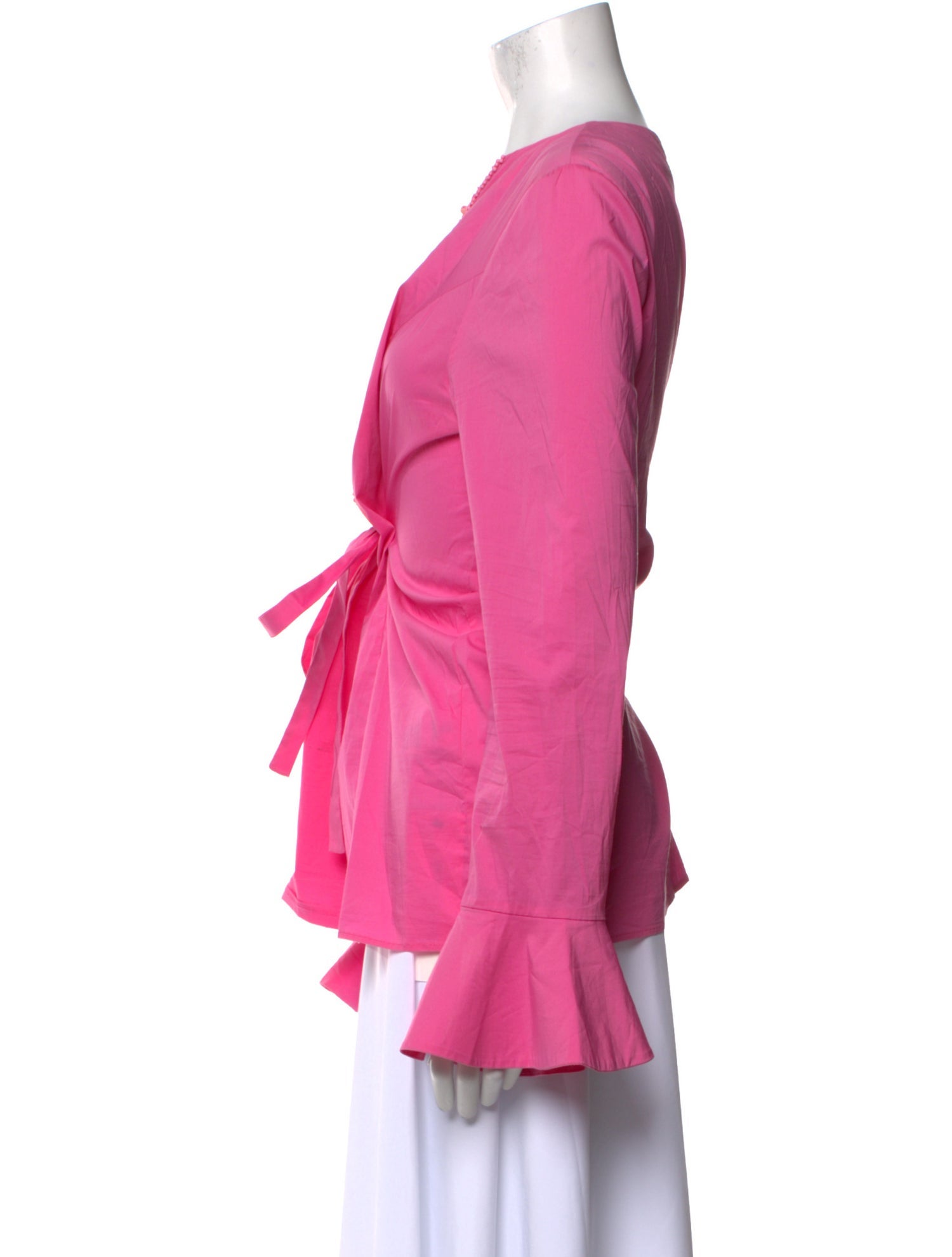 Blumarine Scoop Neck Long Sleeve Blouse