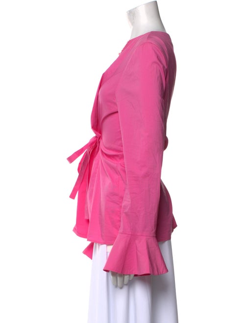 Blumarine Scoop Neck Long Sleeve Blouse