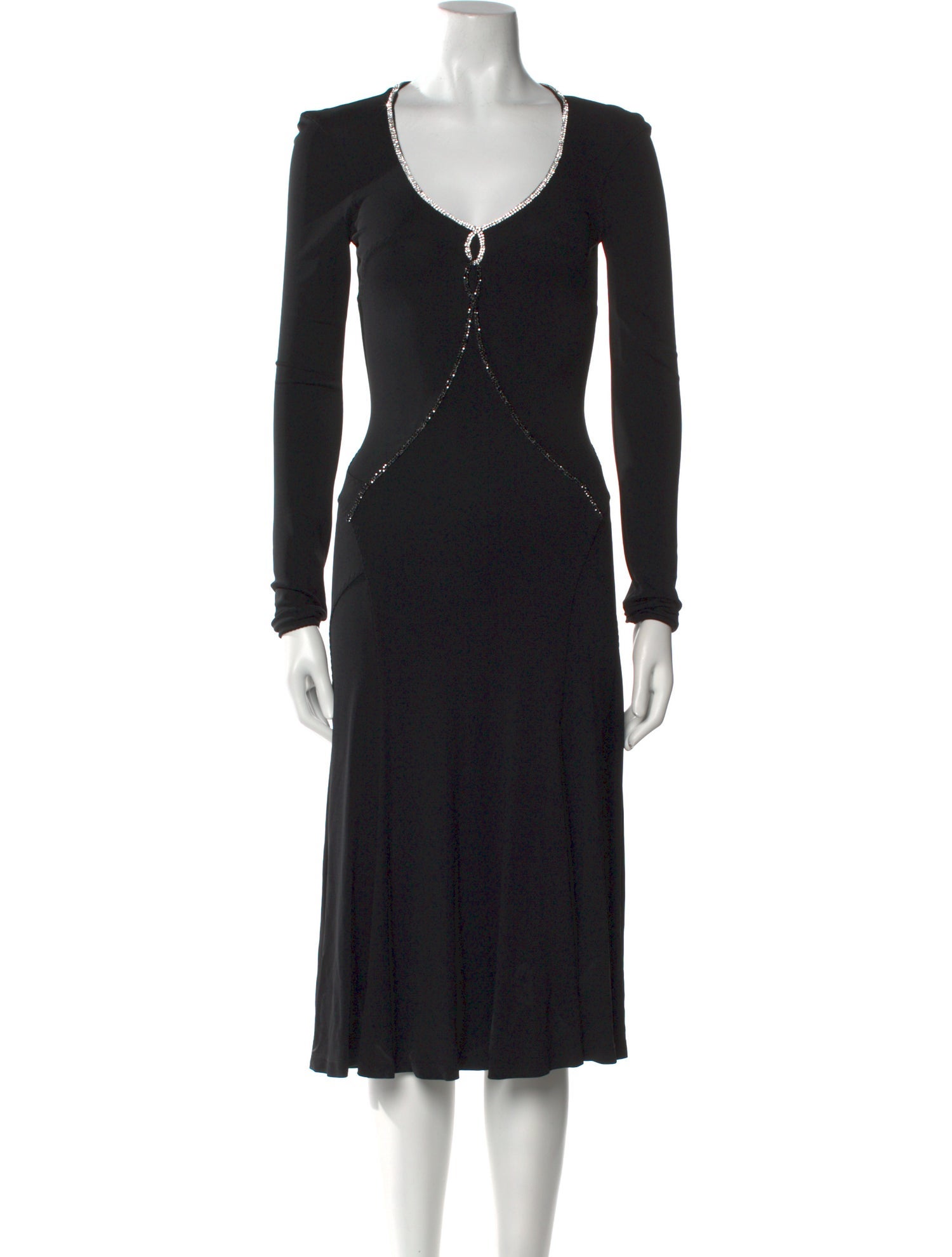 Blumarine V-Neck Midi Length Dress