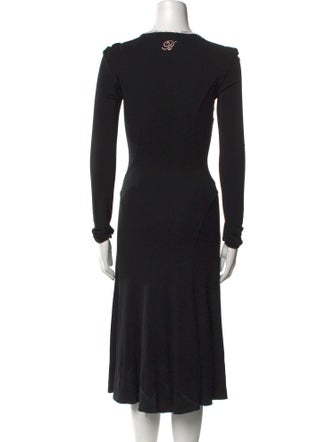 Blumarine V-Neck Midi Length Dress