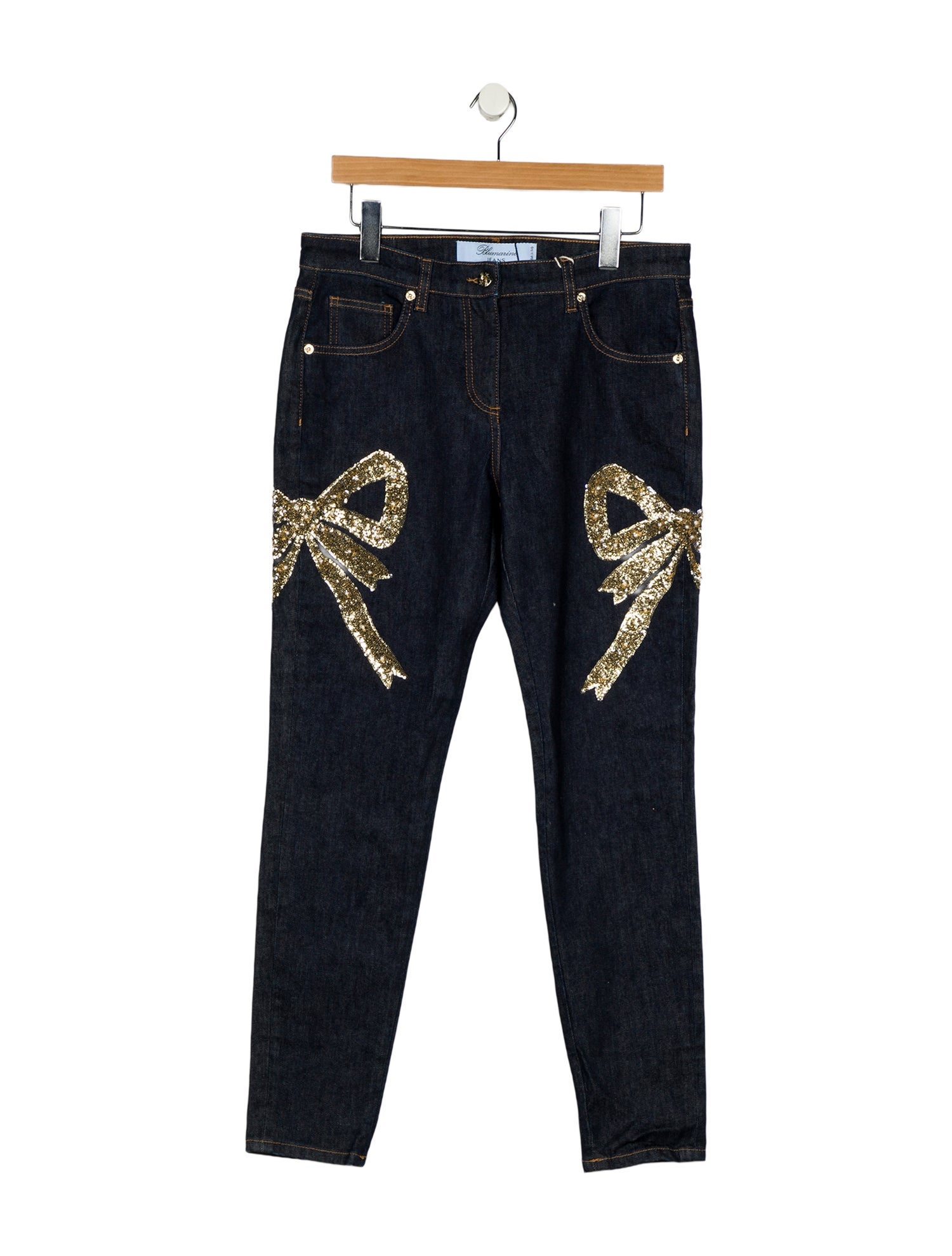 Blumarine High-Rise Straight Leg Jeans