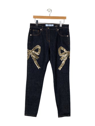 Blumarine High-Rise Straight Leg Jeans
