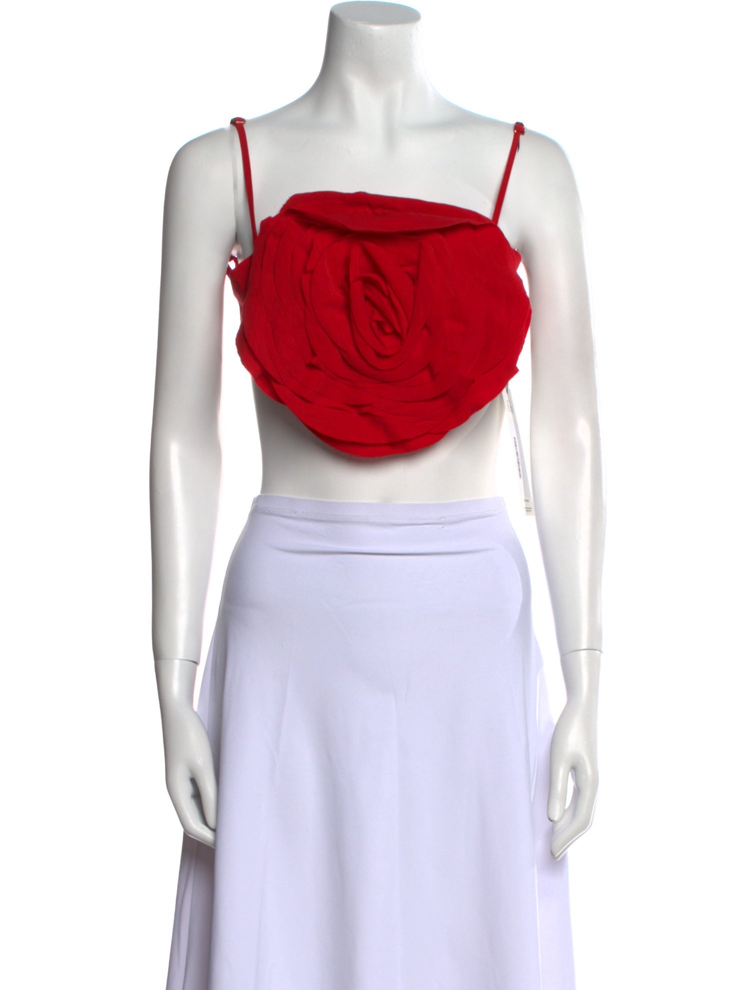 Blumarine Square Neckline Sleeveless Crop Top