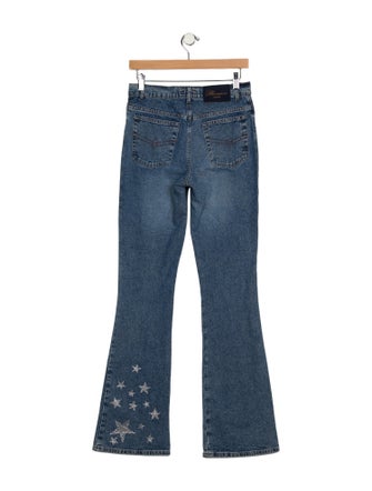 Blumarine Mid-Rise Wide Leg Jeans