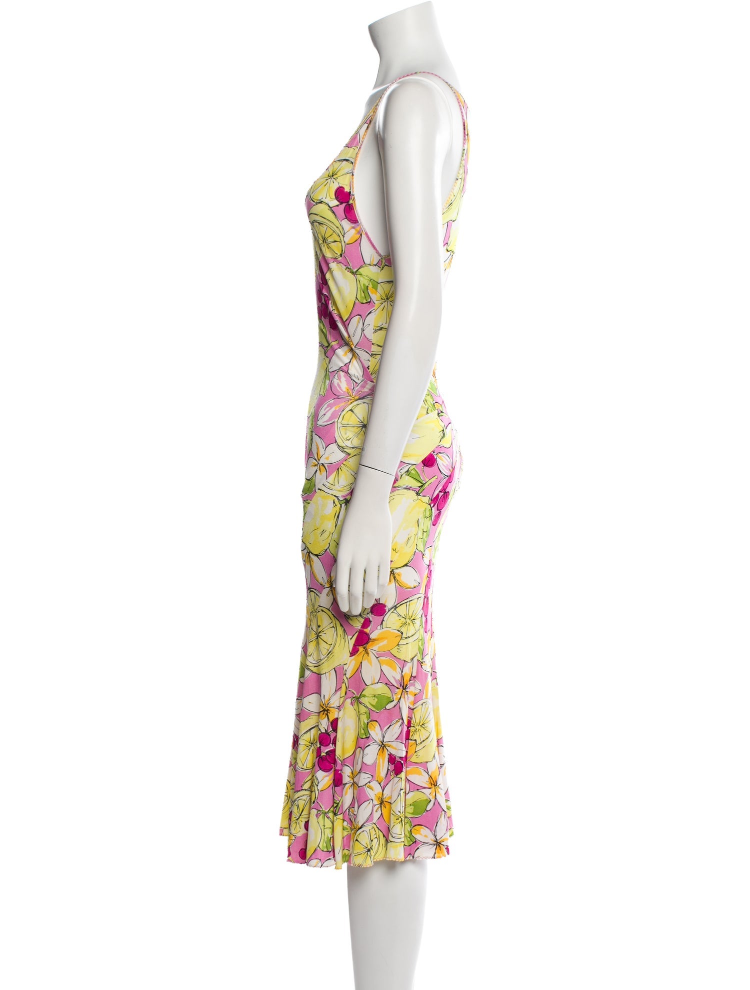 Blumarine Floral Print Midi Length Dress