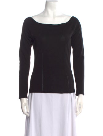 Blumarine Scoop Neck Long Sleeve Top