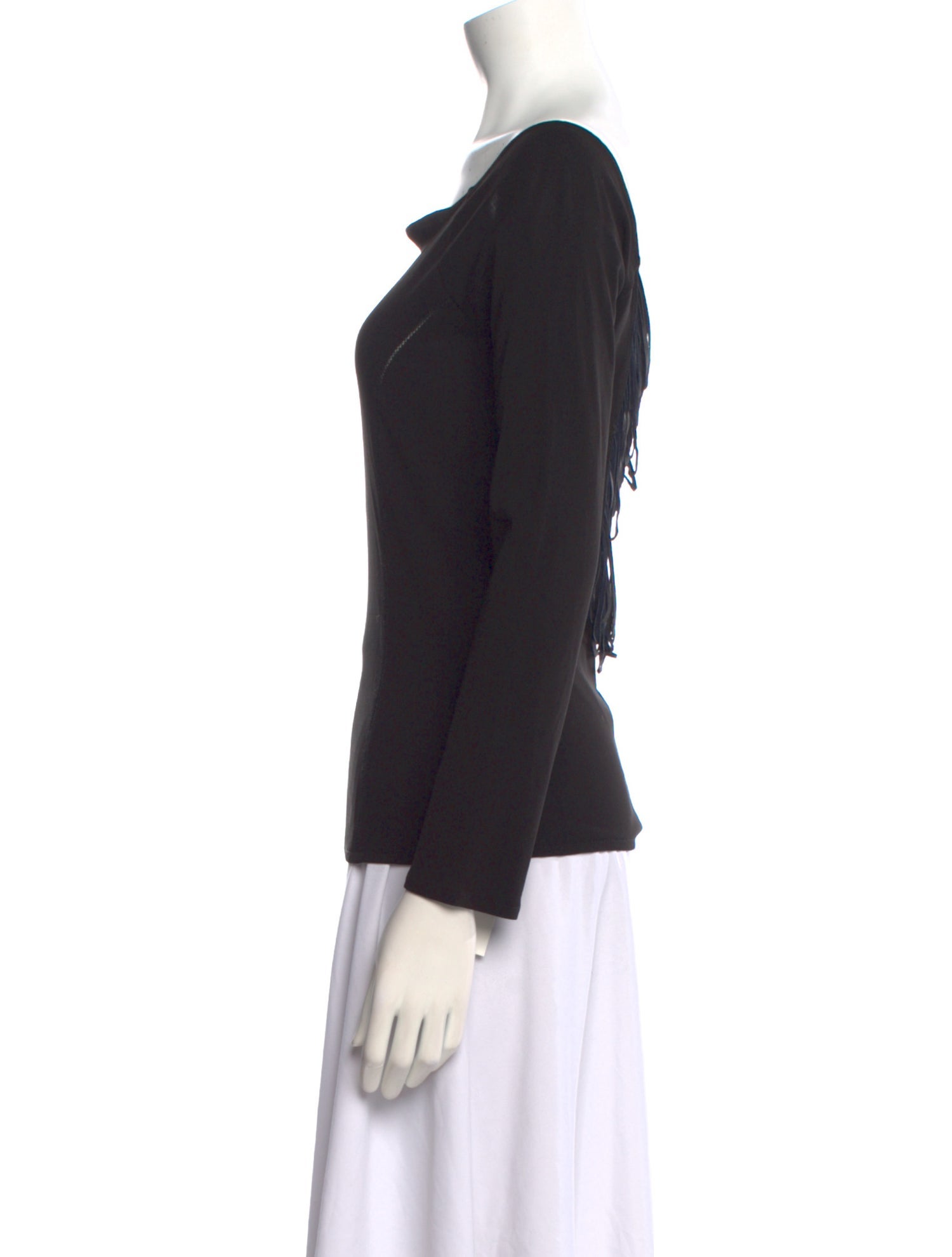 Blumarine Scoop Neck Long Sleeve Top