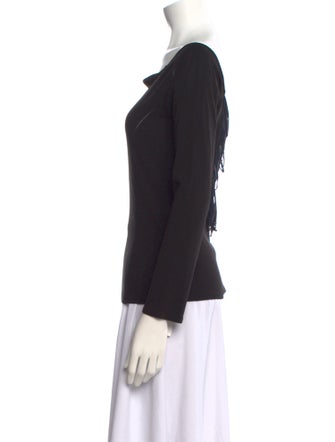 Blumarine Scoop Neck Long Sleeve Top