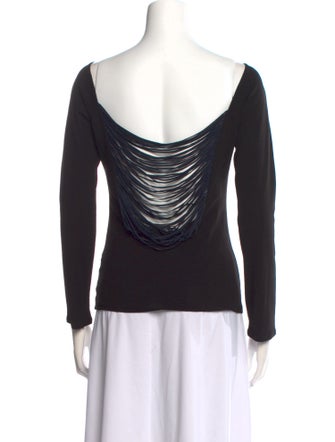 Blumarine Scoop Neck Long Sleeve Top
