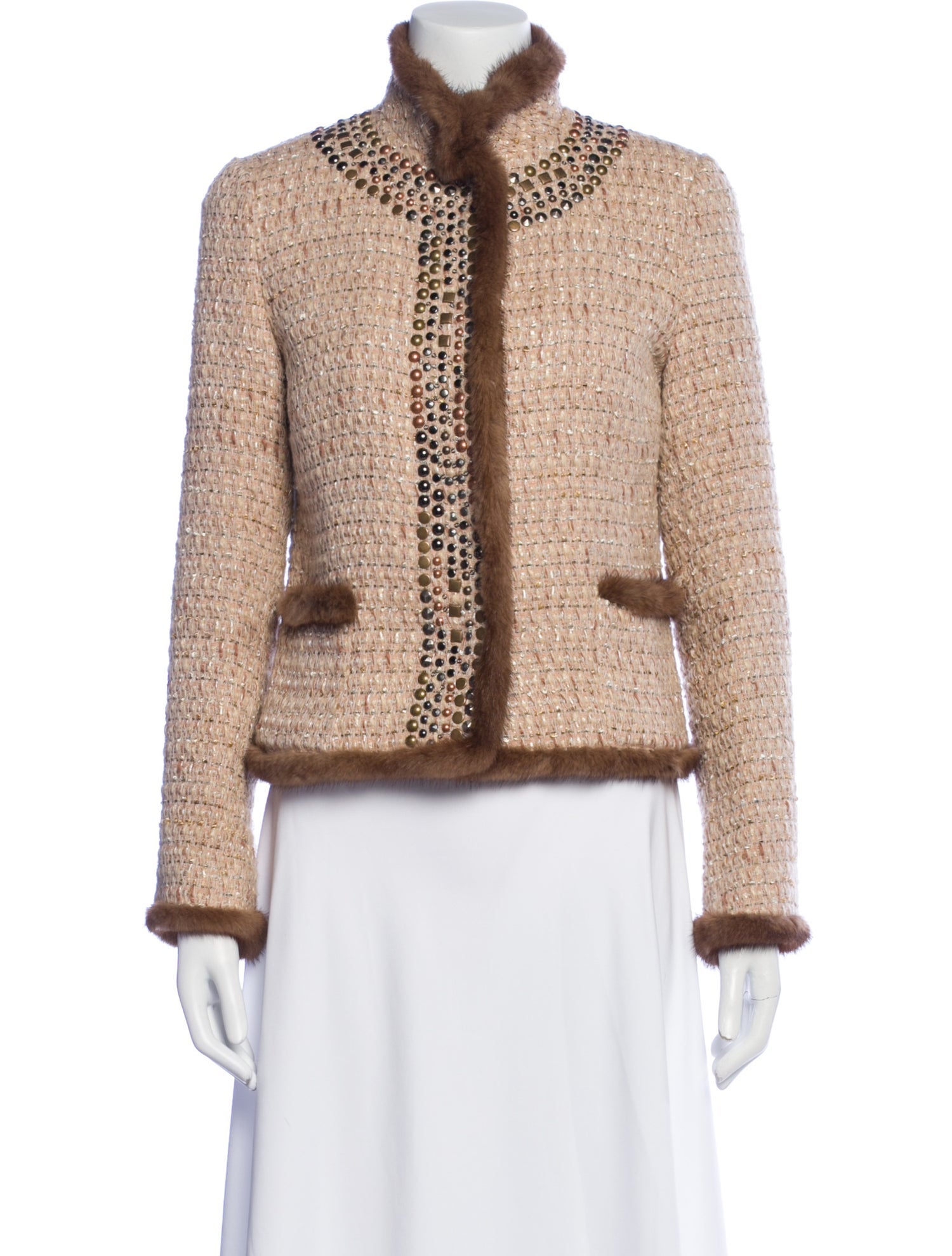 Blumarine Virgin Wool Tweed Pattern Evening Jacket