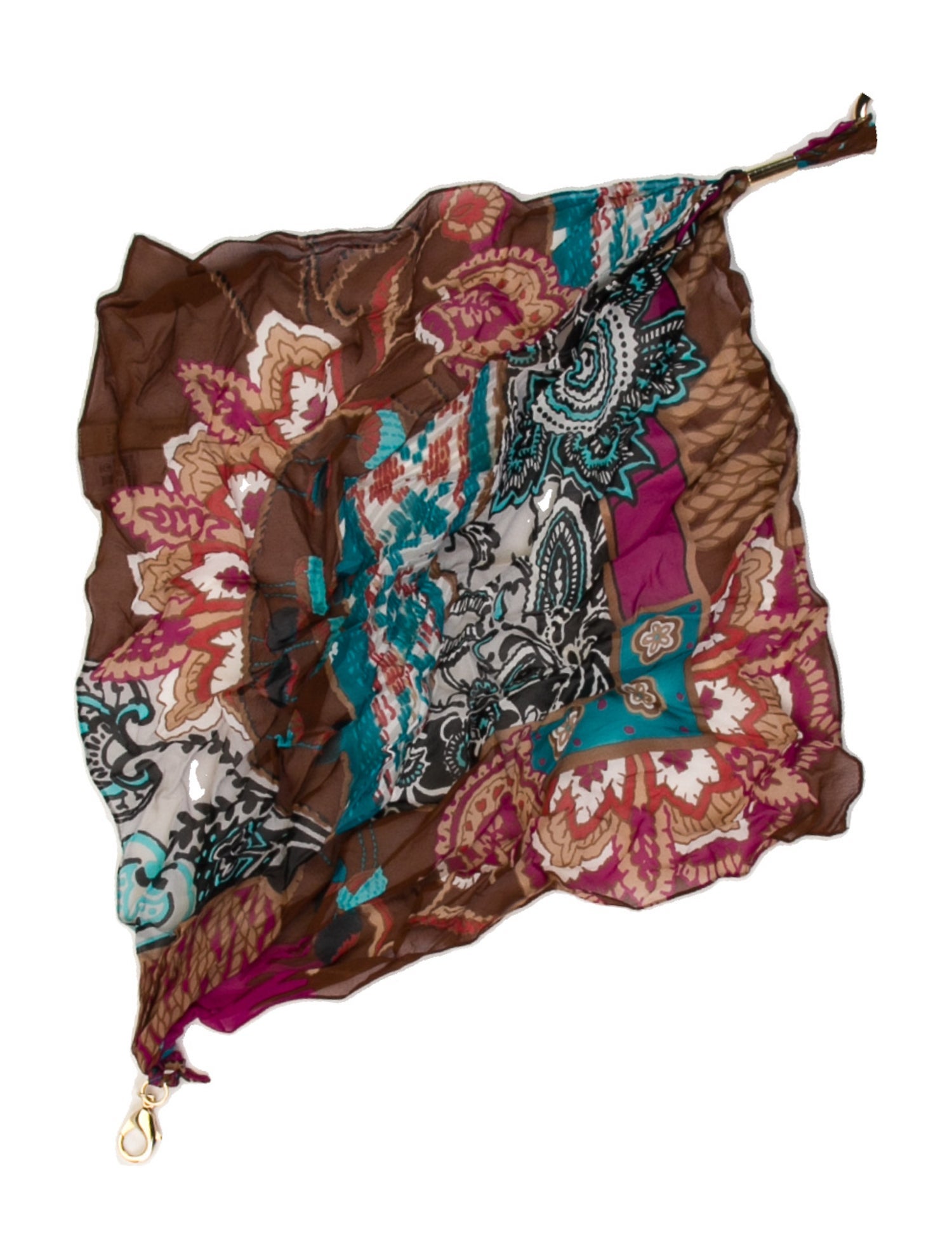 Blumarine Silk Floral Print Scarf