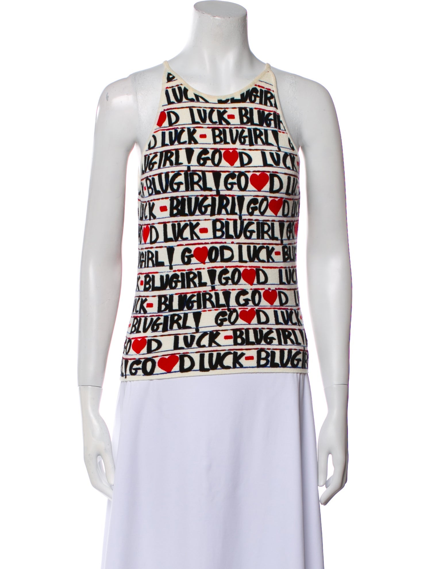 Blumarine Printed Scoop Neck Top