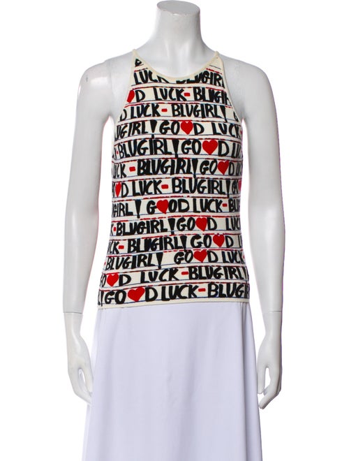 Blumarine Printed Scoop Neck Top