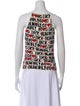 Blumarine Printed Scoop Neck Top