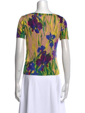 Blumarine Silk Floral Print T-Shirt