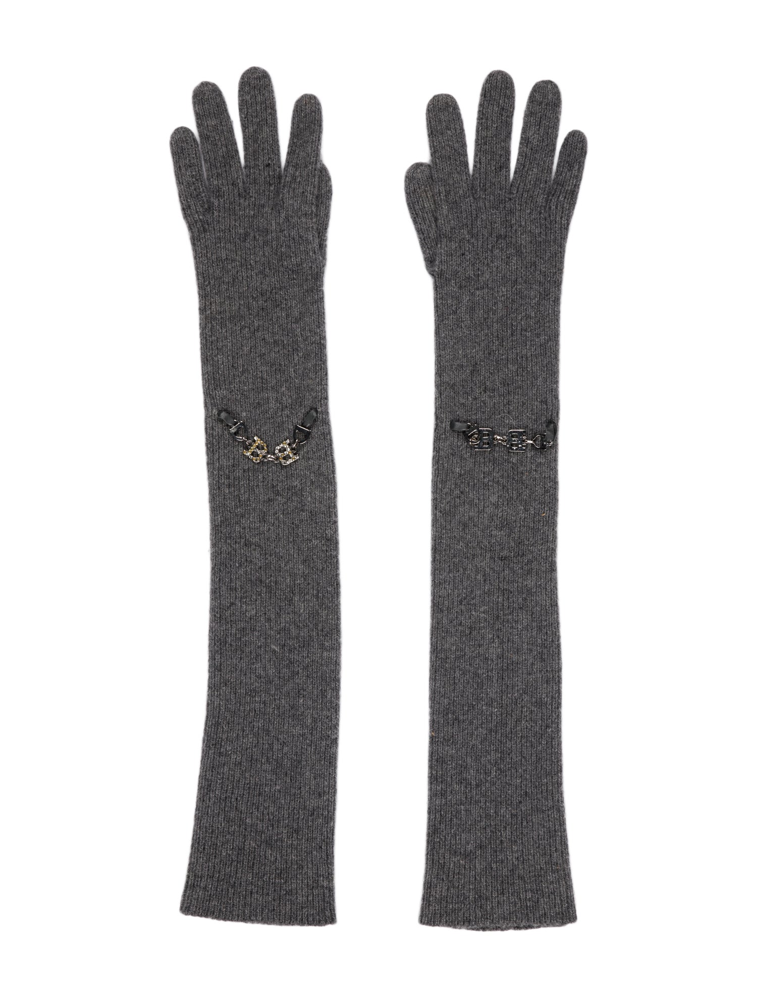 Blumarine Long Knit Gloves