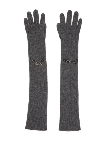 Blumarine Winter Accessories Long Knit Gloves