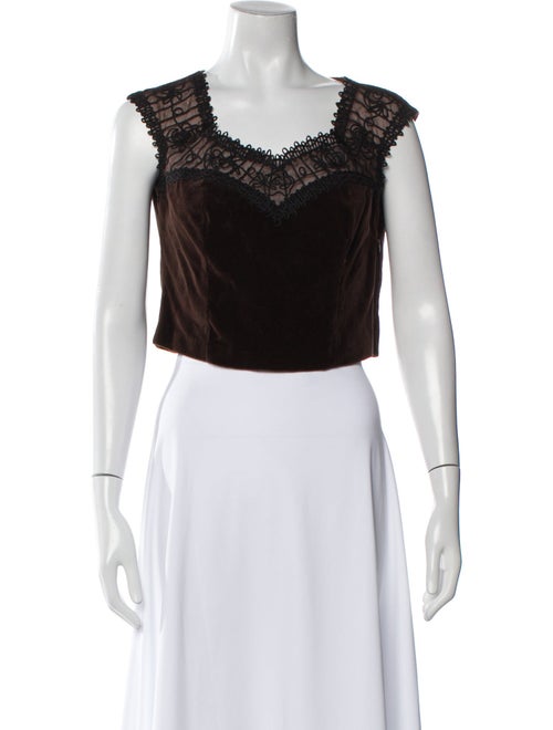 Blumarine Scoop Neck Sleeveless Crop Top