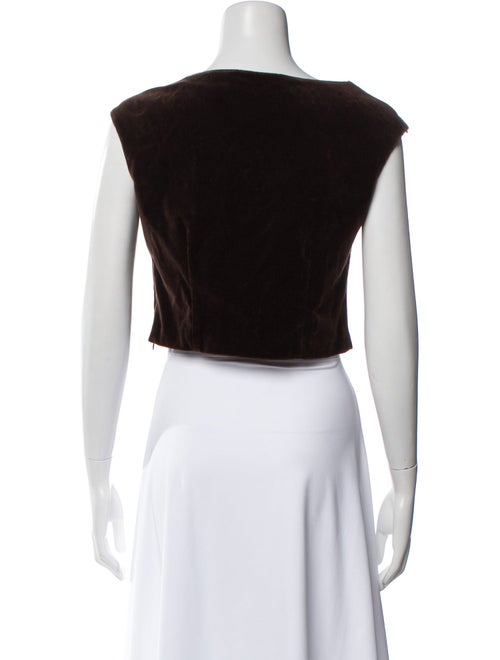 Blumarine Scoop Neck Sleeveless Crop Top