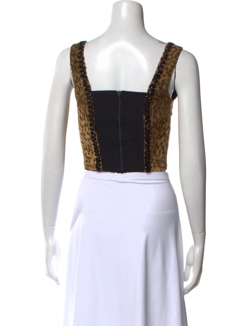 Blumarine Printed Square Neckline Crop Top