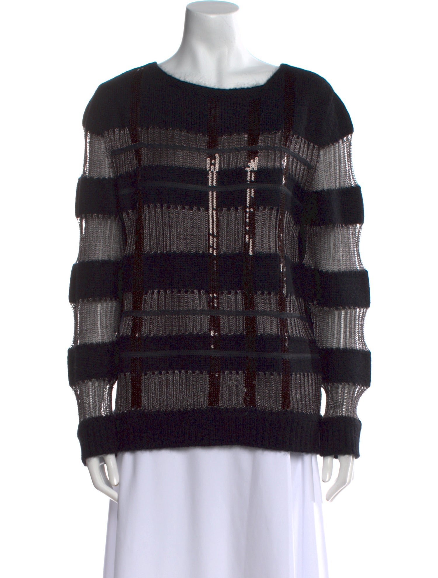 Blumarine Wool Plaid Print Sweater