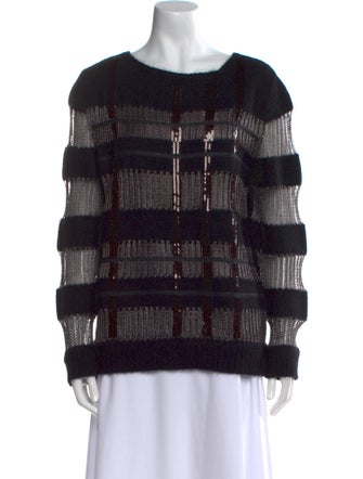 Blumarine Wool Plaid Print Sweater