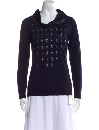 Blumarine Silk Cowl Neck Sweater