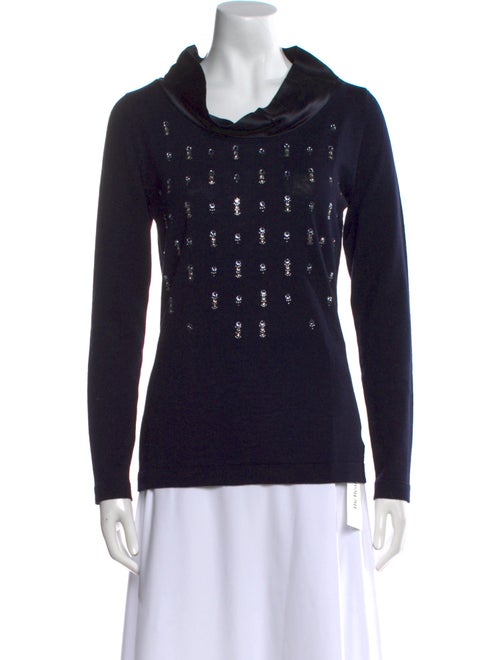 Blumarine Silk Cowl Neck Sweater