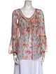 Blumarine Silk Floral Print Blouse