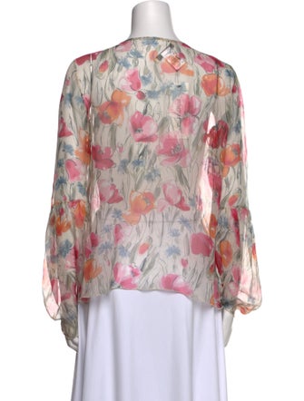 Blumarine Silk Floral Print Blouse