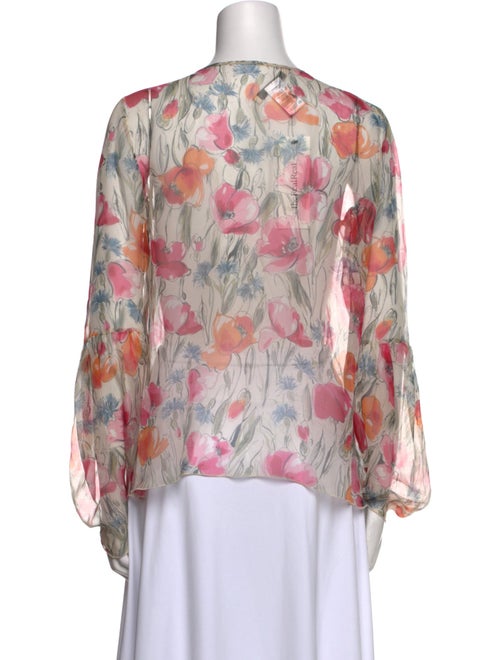 Blumarine Silk Floral Print Blouse