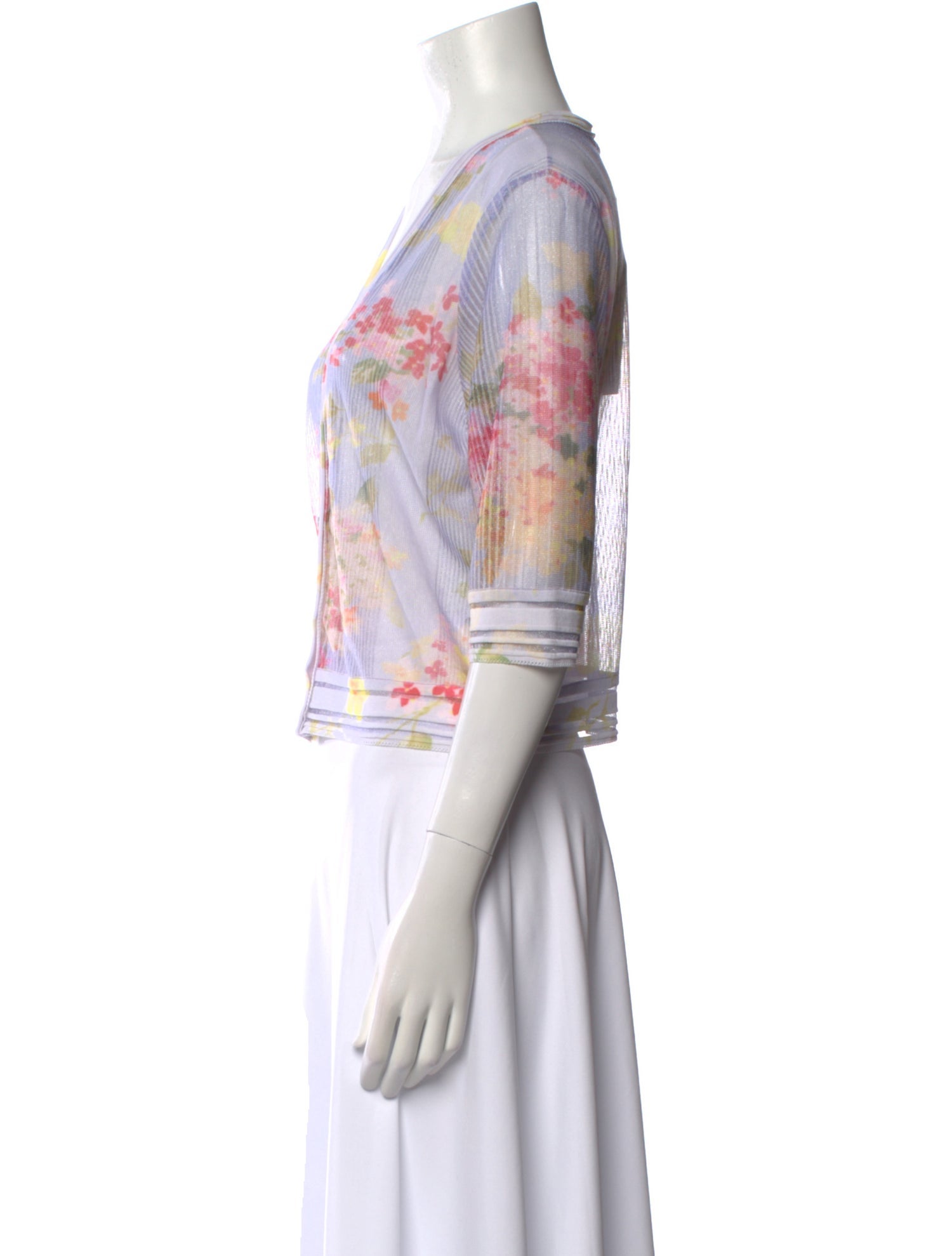 Blumarine Printed V-Neck Crop Top w/ Tags