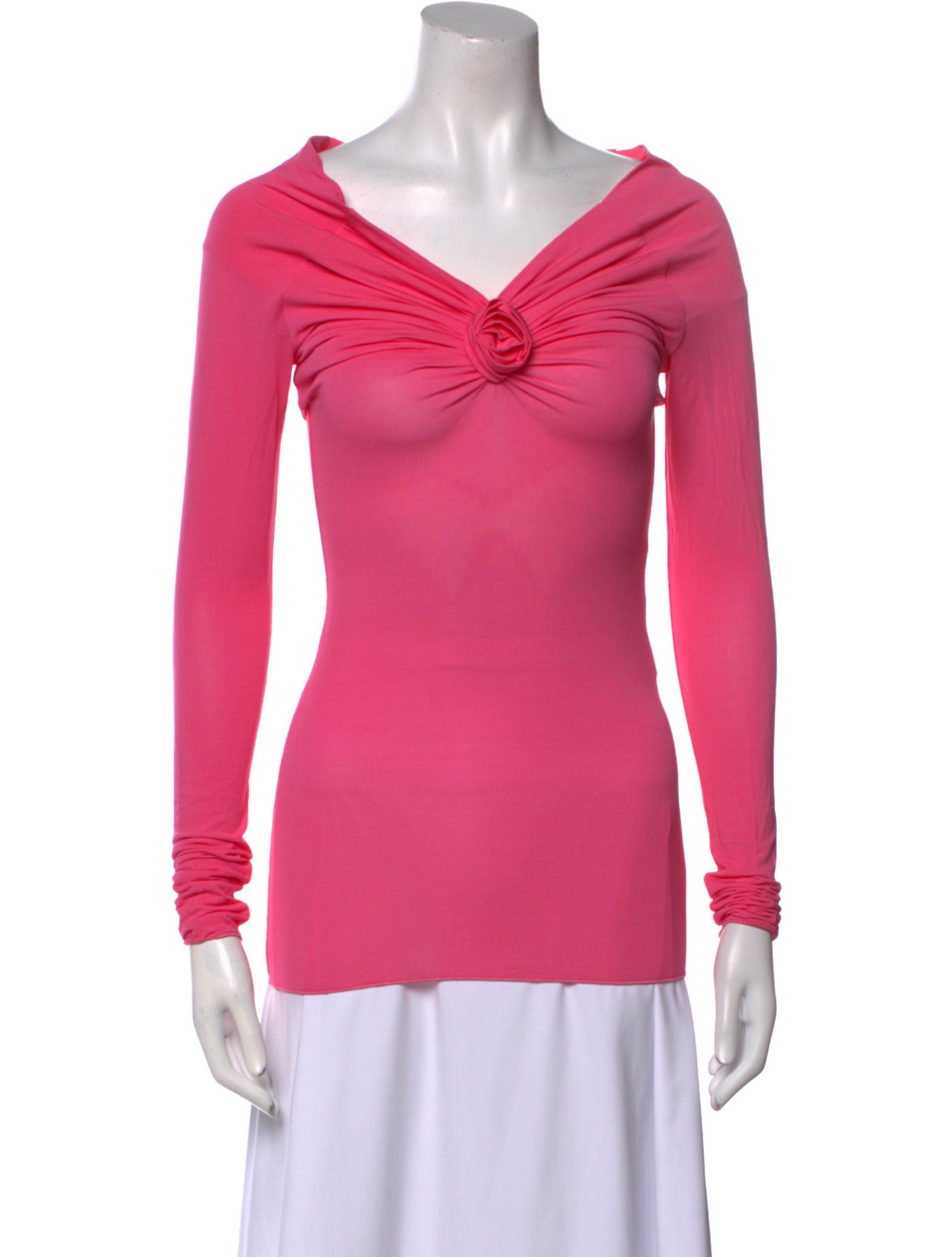 Blumarine V-Neck Long Sleeve Top