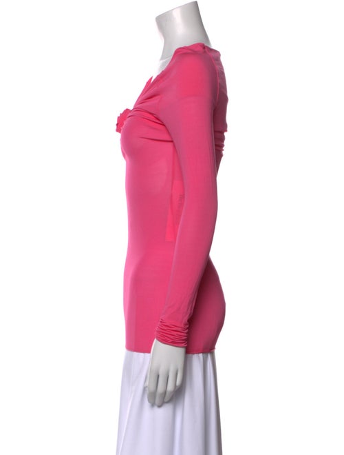 Blumarine V-Neck Long Sleeve Top