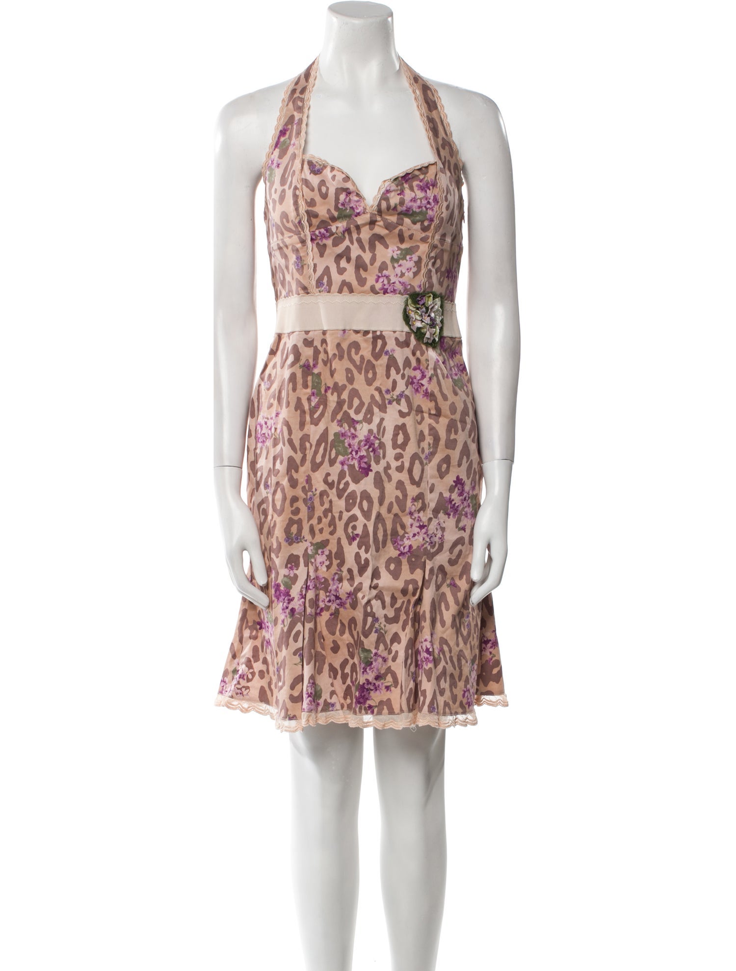 Blumarine Animal Print Mini Dress